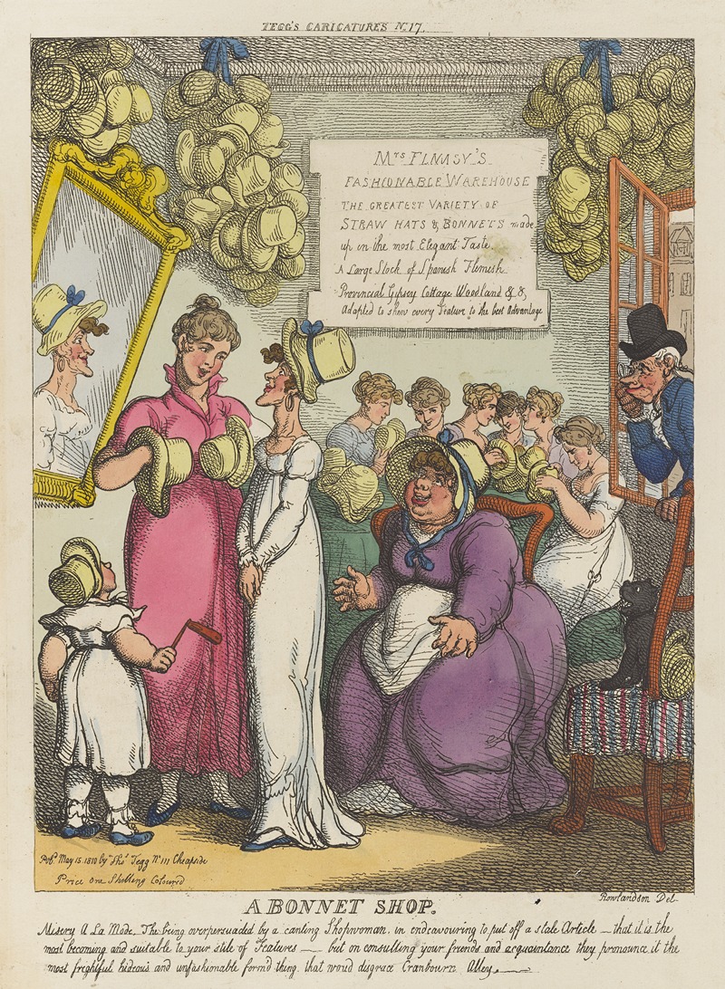 Thomas Rowlandson - A bonnet shop