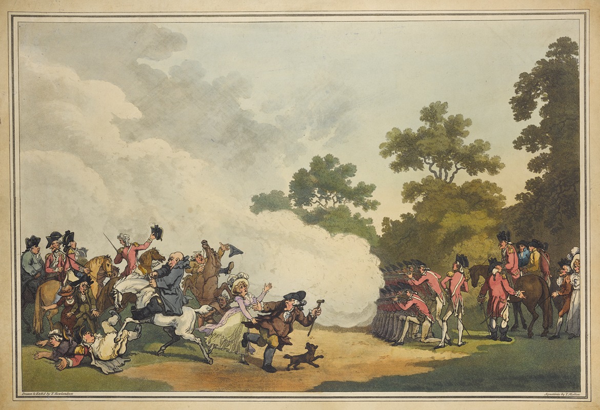 Thomas Rowlandson - A field day in Hyde Park