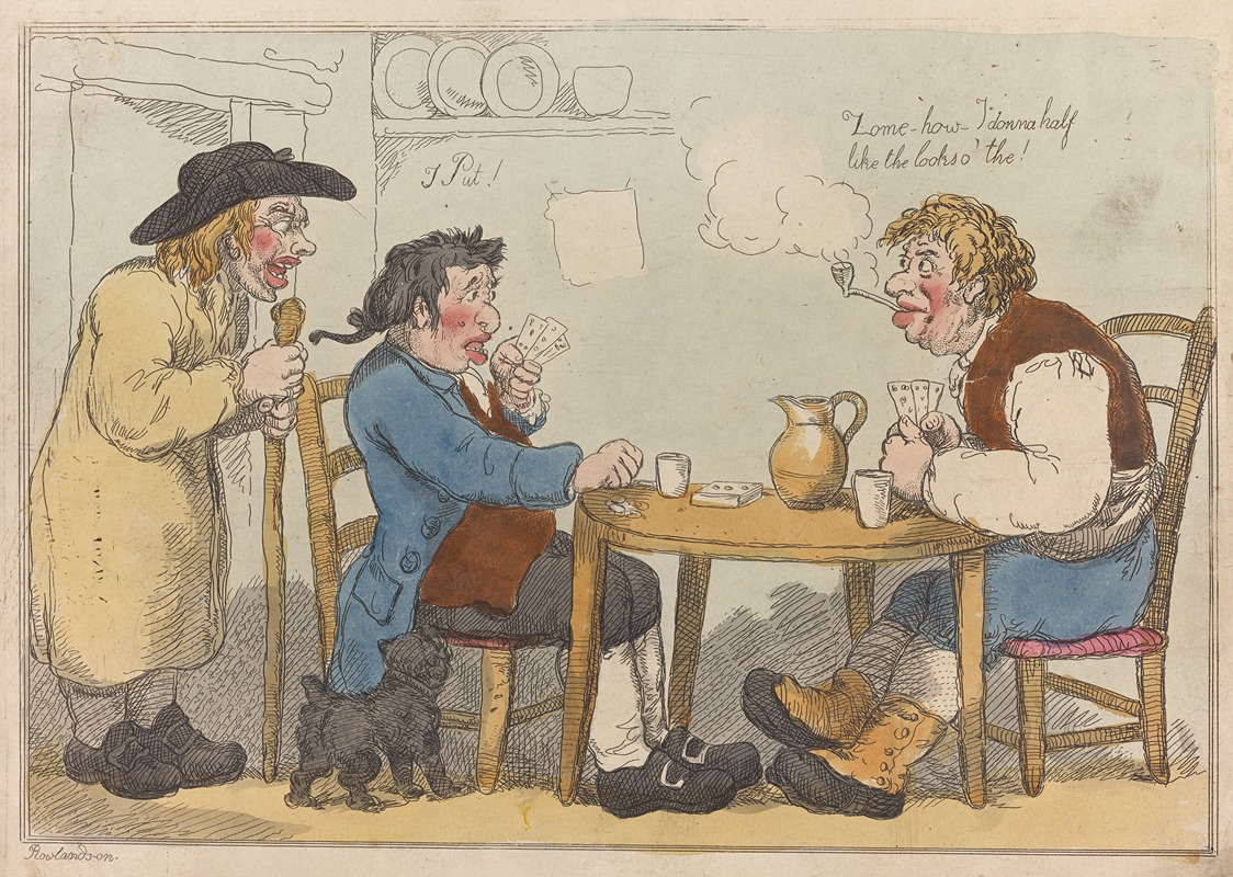 Thomas Rowlandson - A game at put in a country alehouse