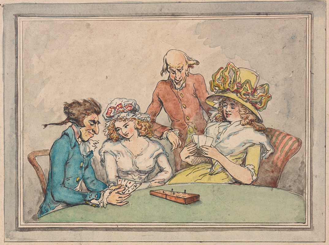 Thomas Rowlandson - A game of cribbage or Cribbage players