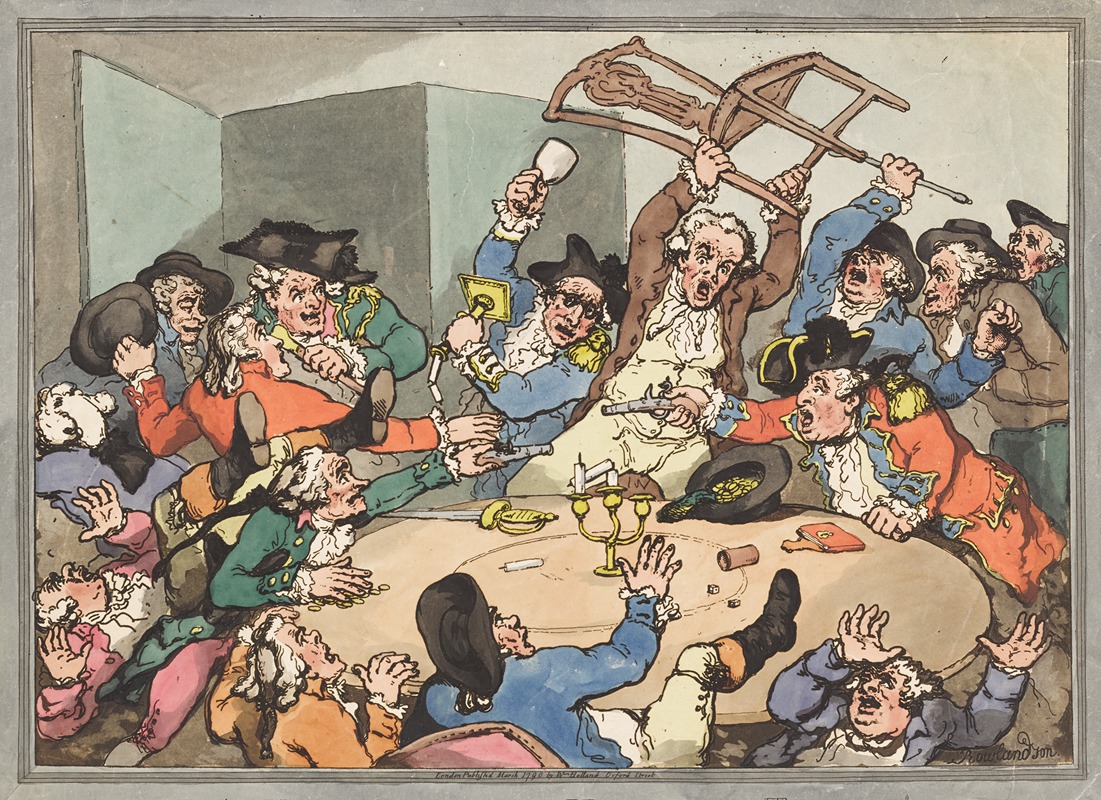 Thomas Rowlandson - A kick-up at a hazard table