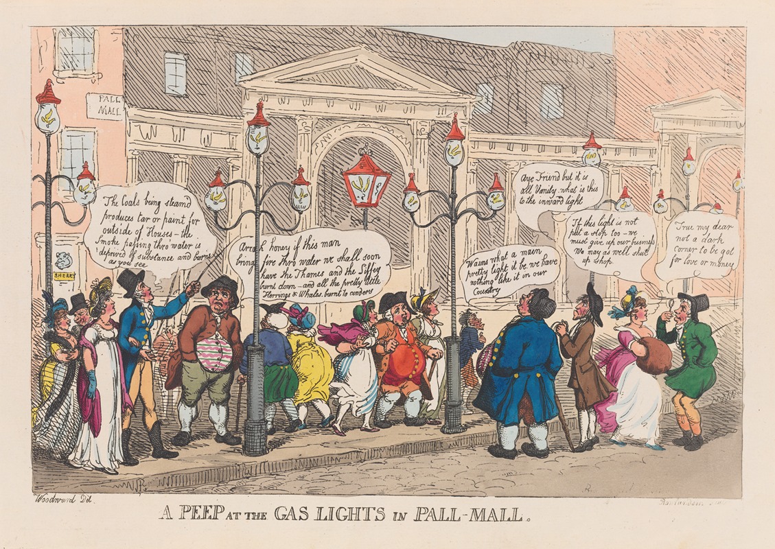 Thomas Rowlandson - A peep at the gas lights in Pall Mall