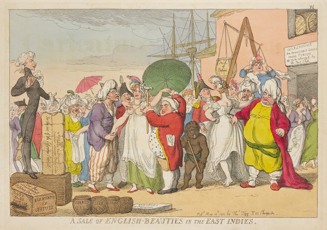 Thomas Rowlandson - A sale of English beauties in the East Indies