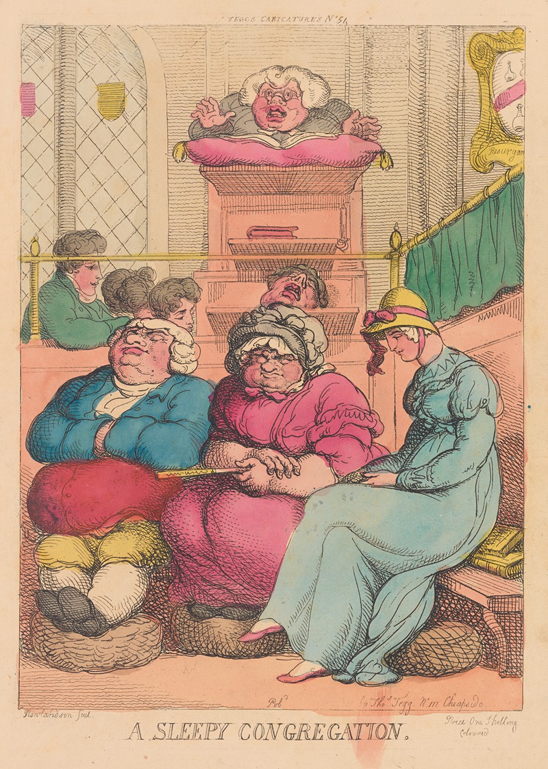 Thomas Rowlandson - A sleepy congregation