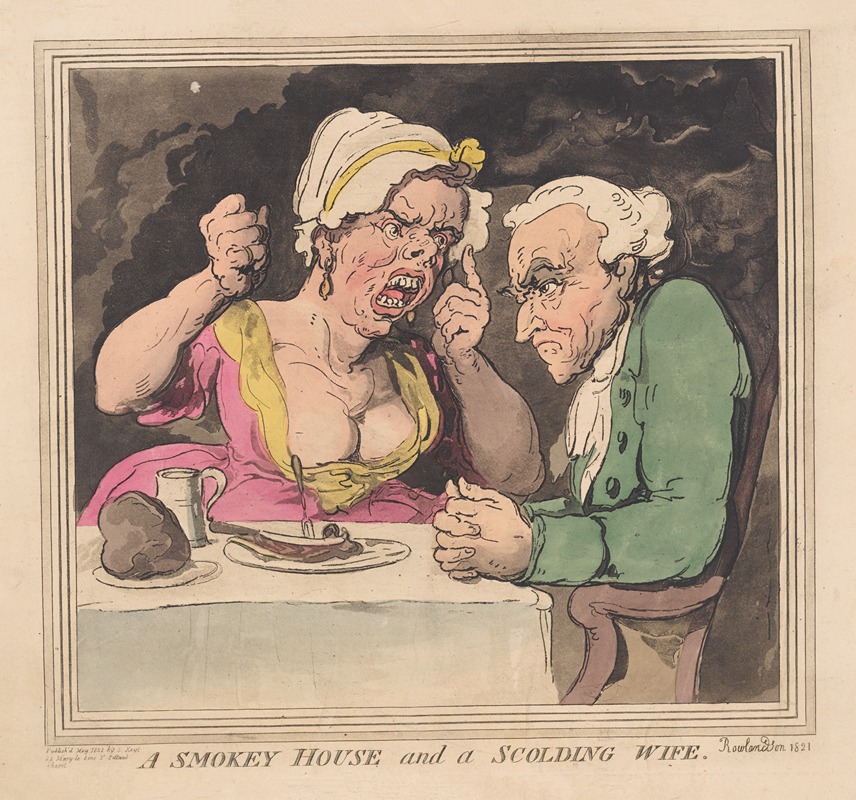 Thomas Rowlandson - A smokey house and a scolding wife