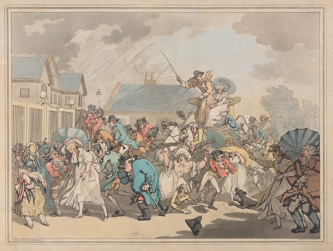 Thomas Rowlandson - A sudden squall in Hyde Park