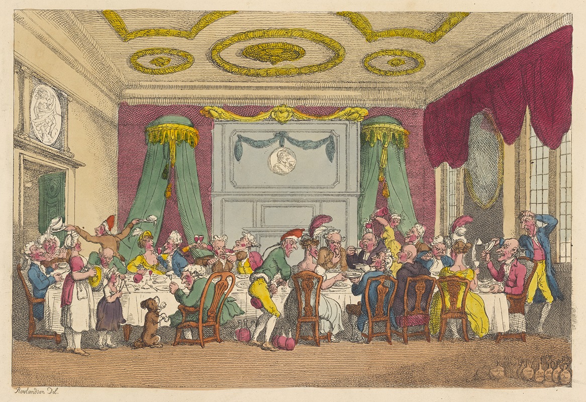 Thomas Rowlandson - A table D’hote, or French ordinary in Paris