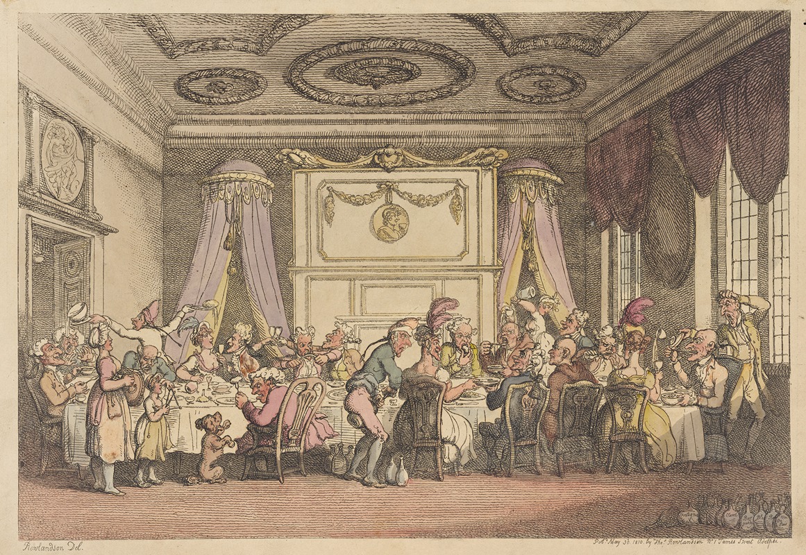 Thomas Rowlandson - A table D’hote, or French ordinary in Paris