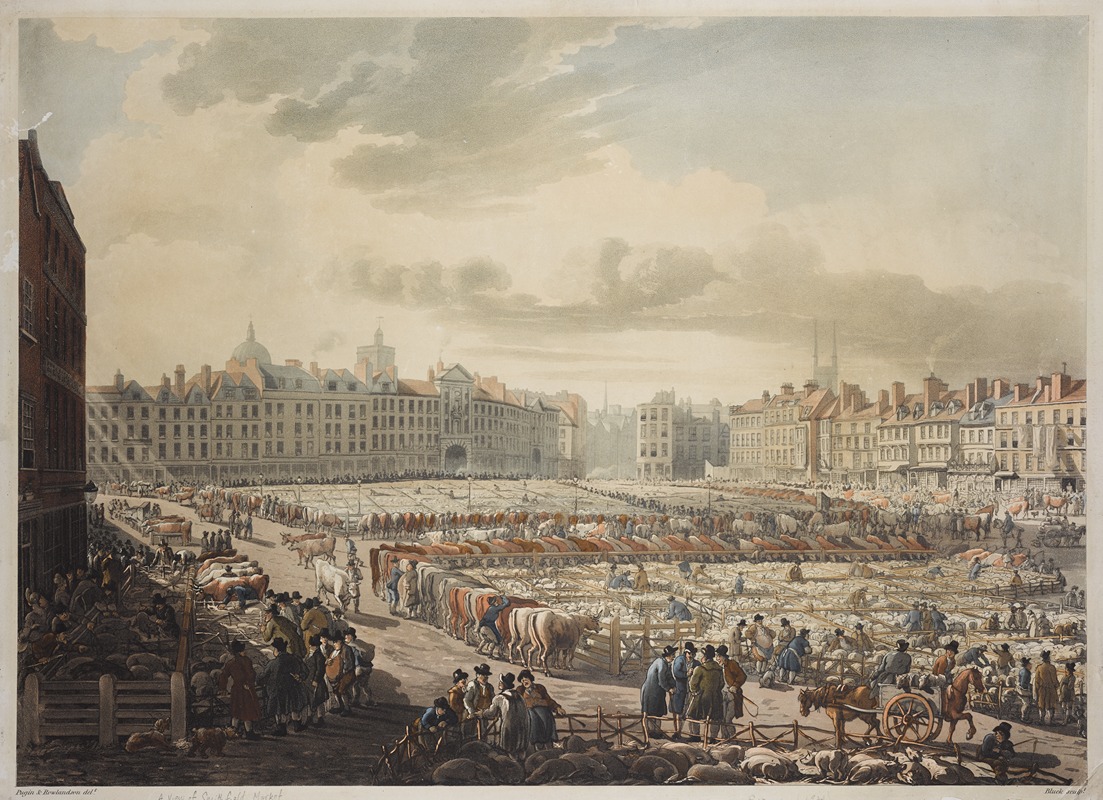 Thomas Rowlandson - A view of Smithfield Market