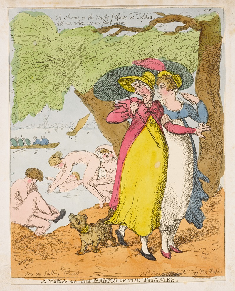 Thomas Rowlandson - A view on the banks of the Thames