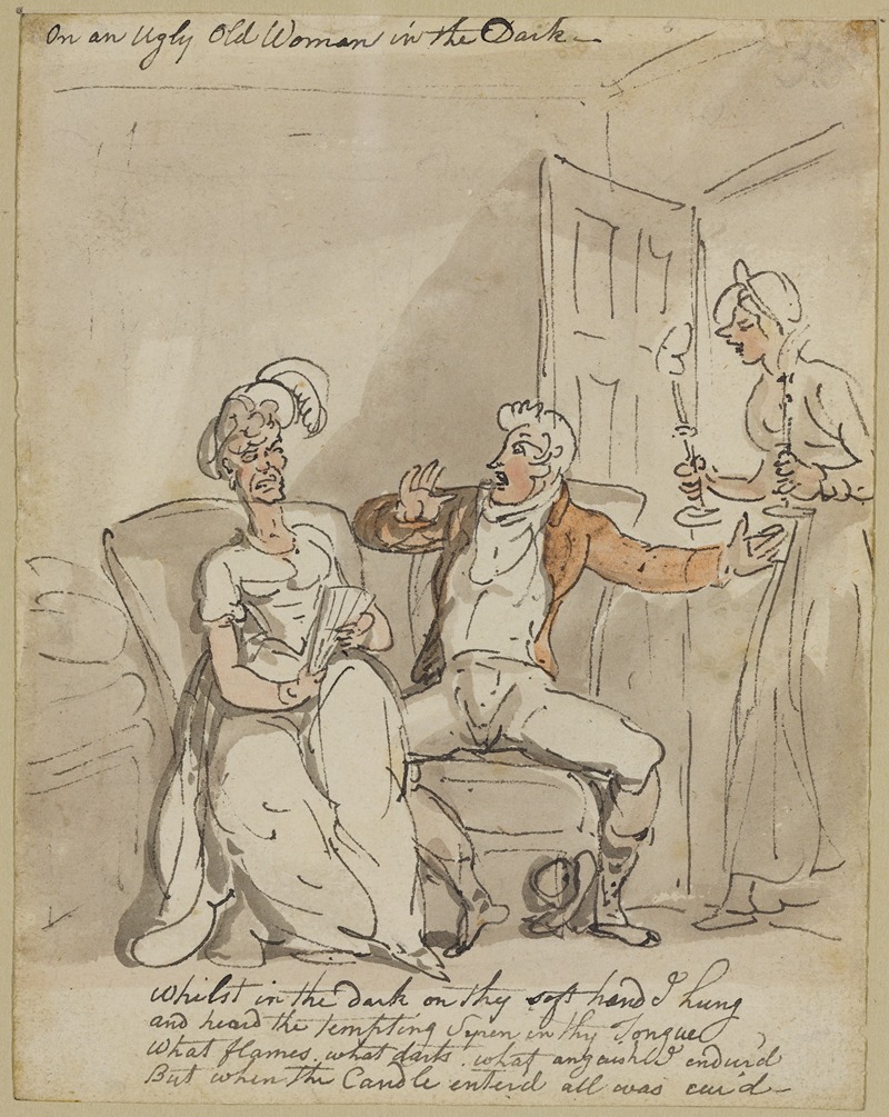 Thomas Rowlandson - An ugly old woman in the dark