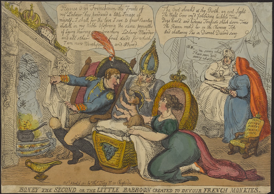 Thomas Rowlandson - Boney the Second, or The little babboon created to devour French monkies