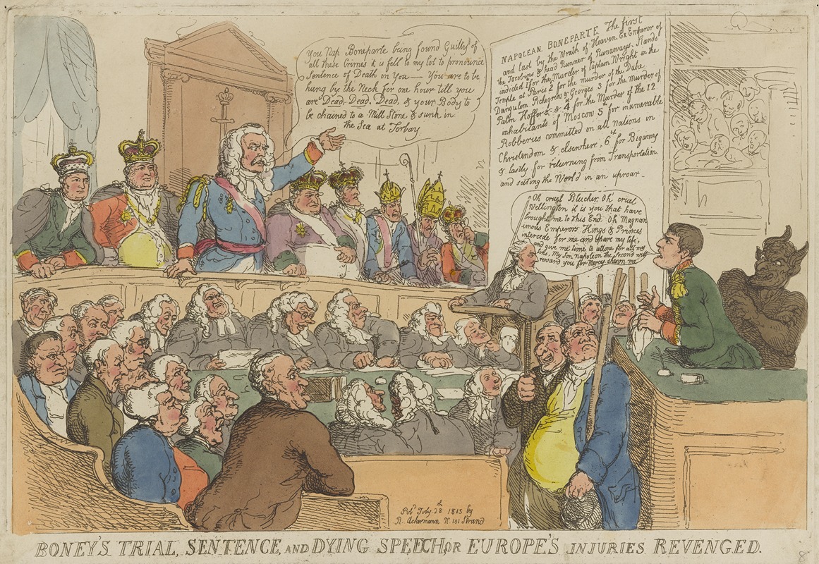 Thomas Rowlandson - Boney’s trial, sentence, and dying speech, or Europe’s injuries revenged