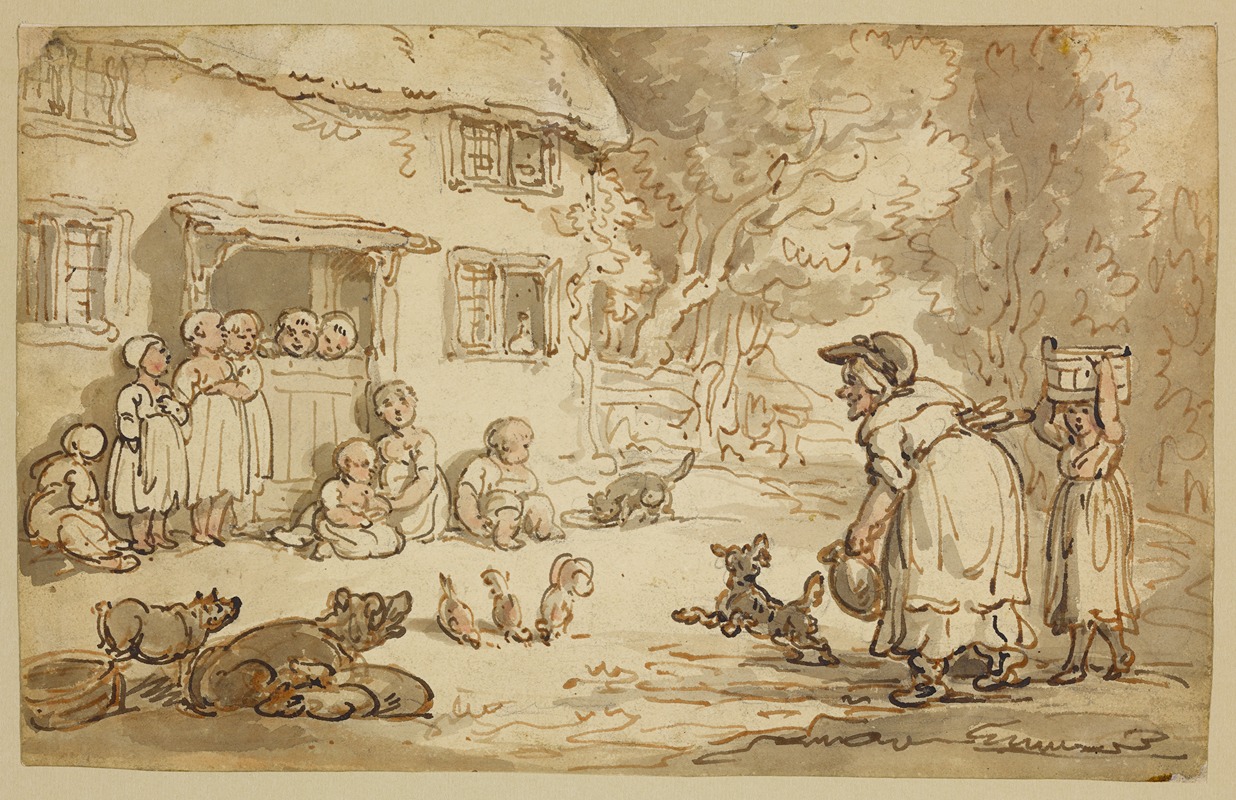 Thomas Rowlandson - Cottage full of children