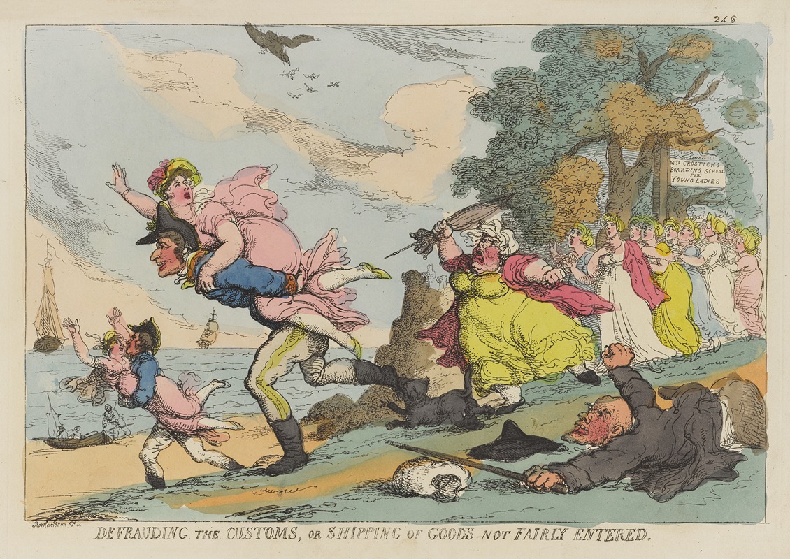 Thomas Rowlandson - Defrauding the customs, or shipping of goods not fairly entered