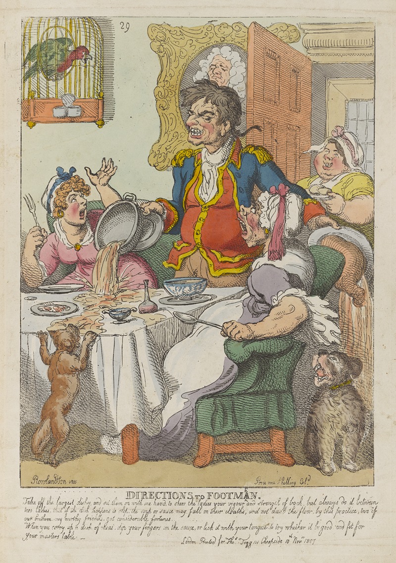 Thomas Rowlandson - Directions to footmen