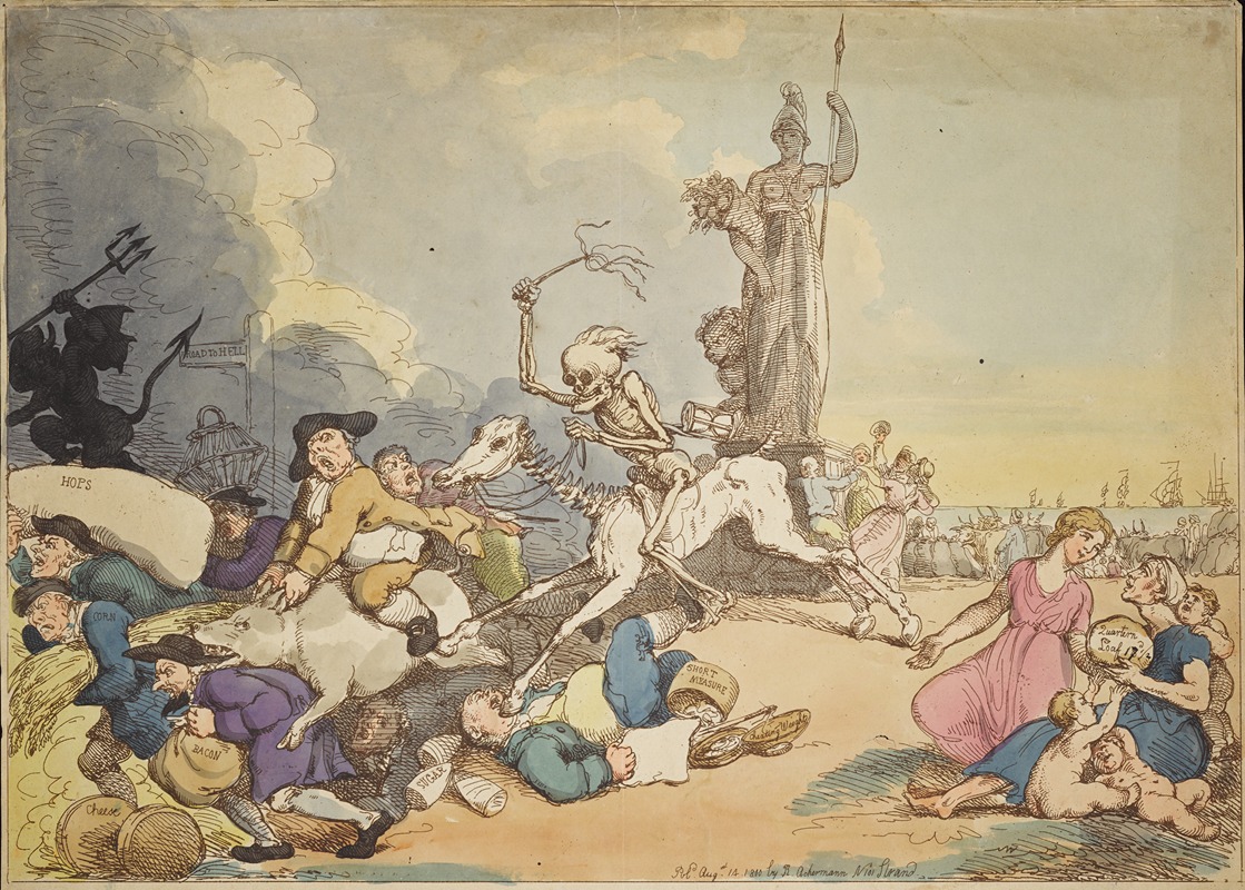 Thomas Rowlandson - Downfall of monopoly in 1800