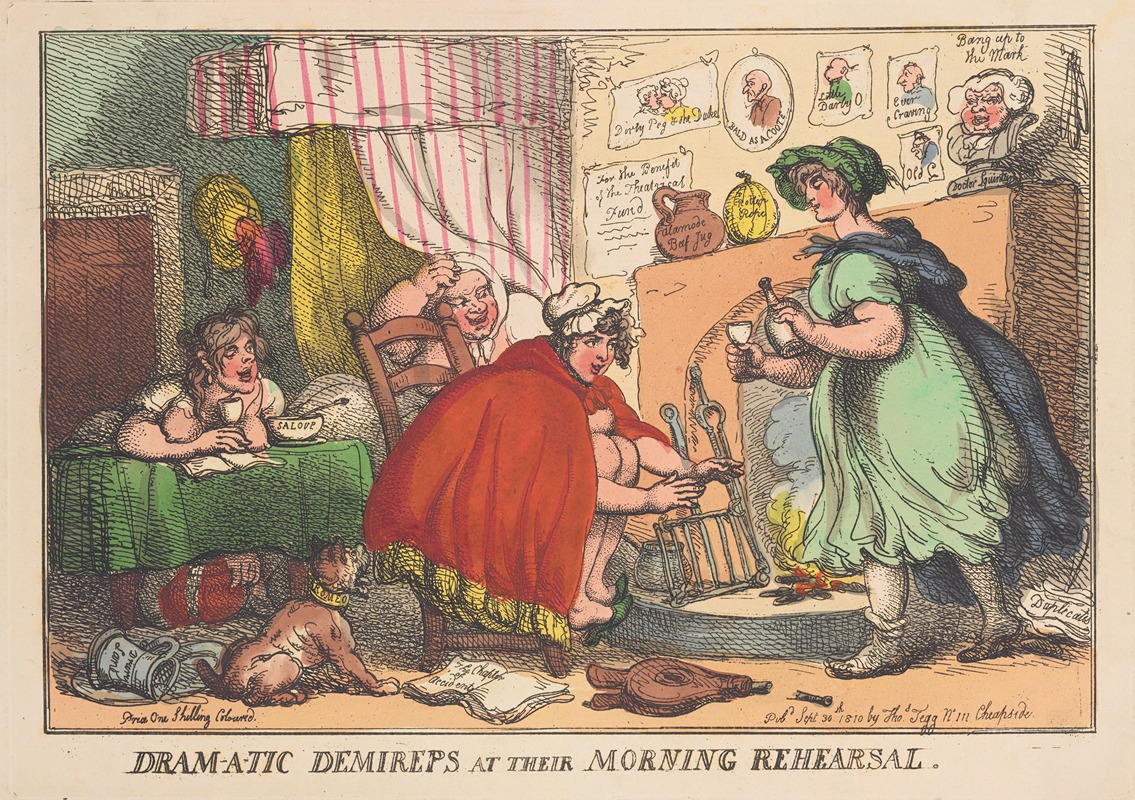 Thomas Rowlandson - Dram-a-tic demireps at their morning rehearsal