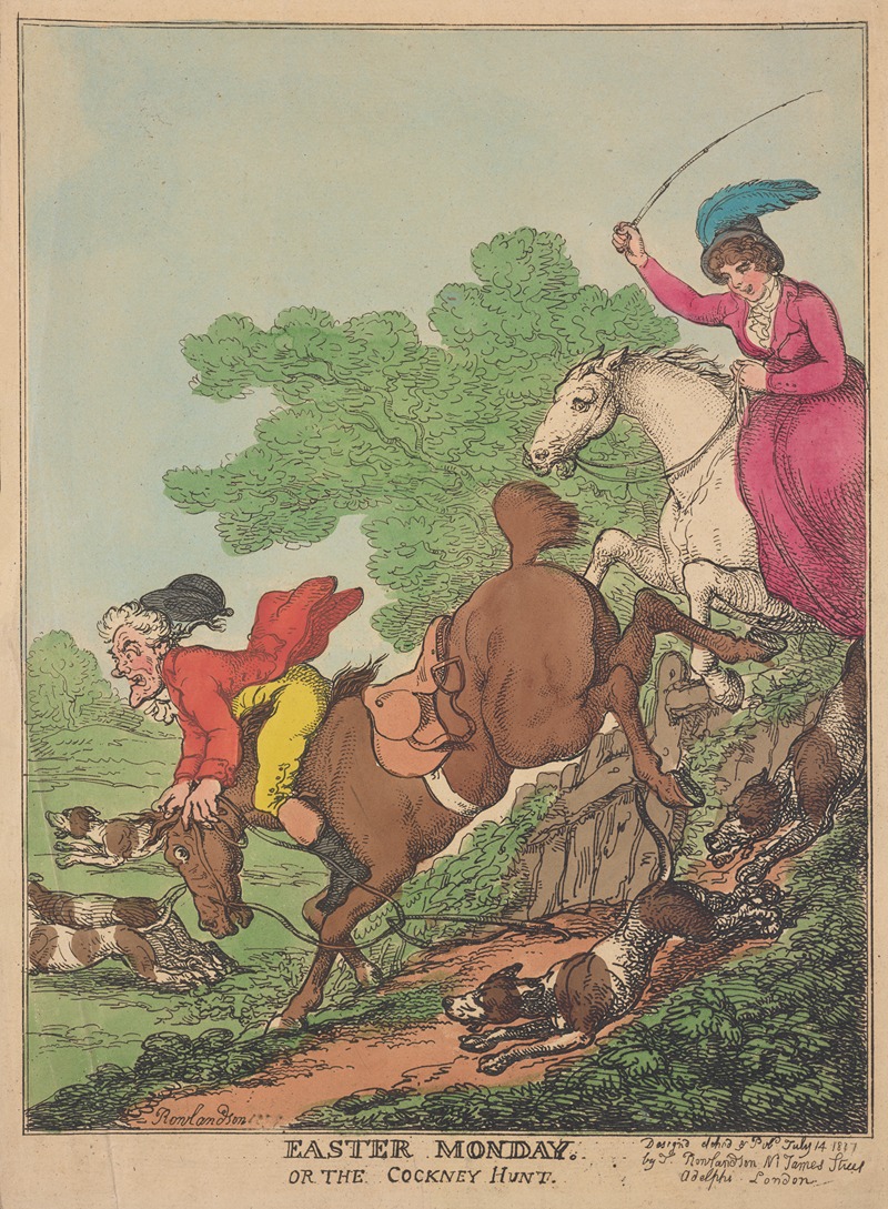 Thomas Rowlandson - Easter Monday. Or the Cockney hunt