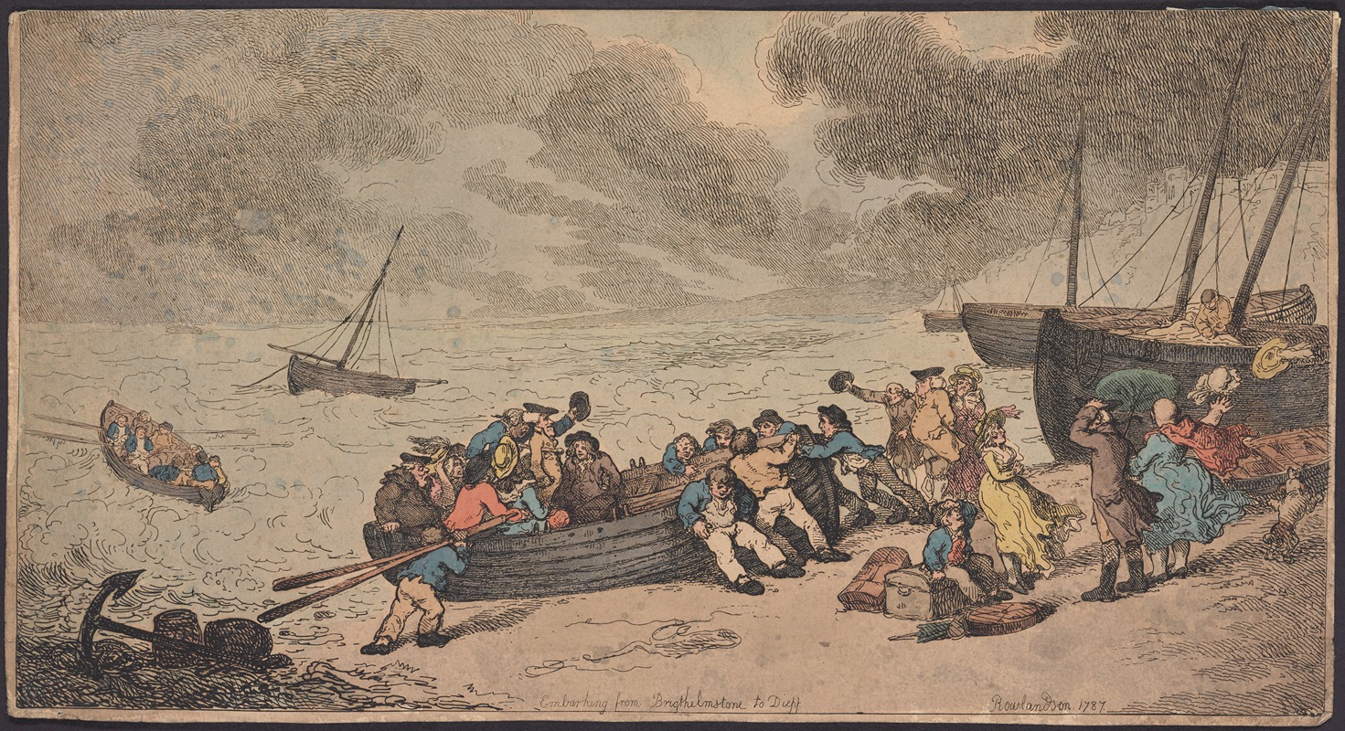 Thomas Rowlandson - Embarking from Brighthelmstone to Diepp