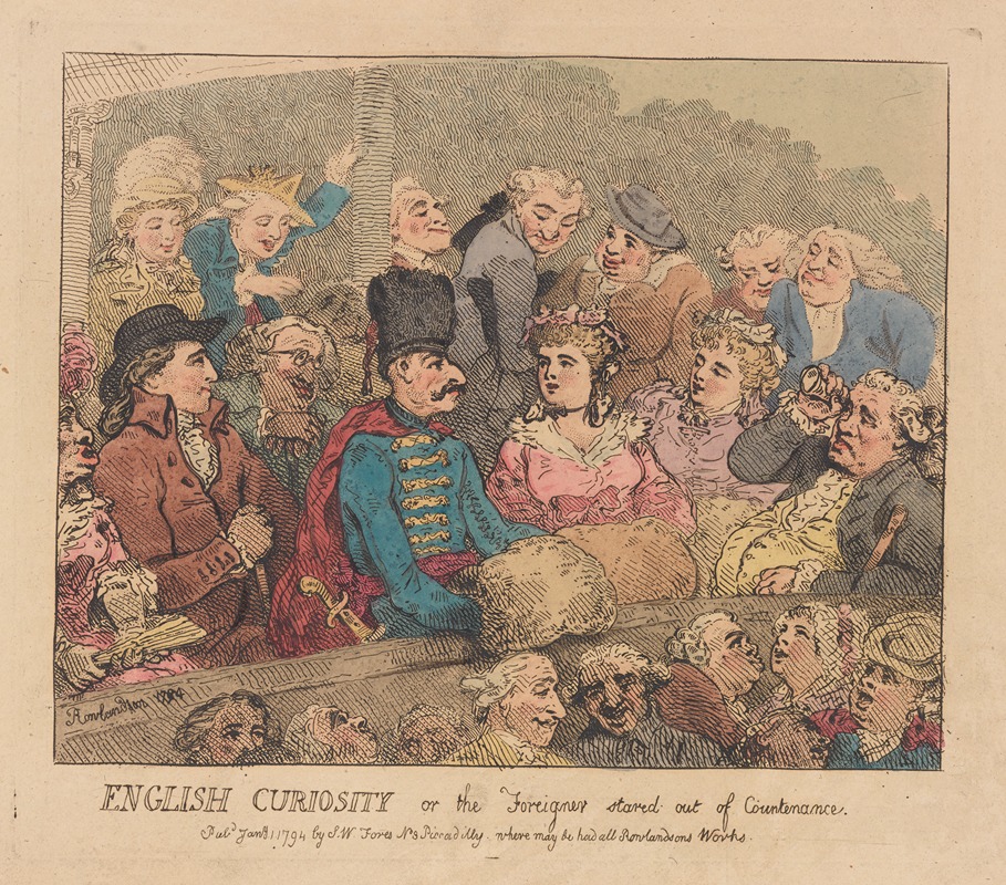 Thomas Rowlandson - English curiosity, or The foreigner stared out of countenance