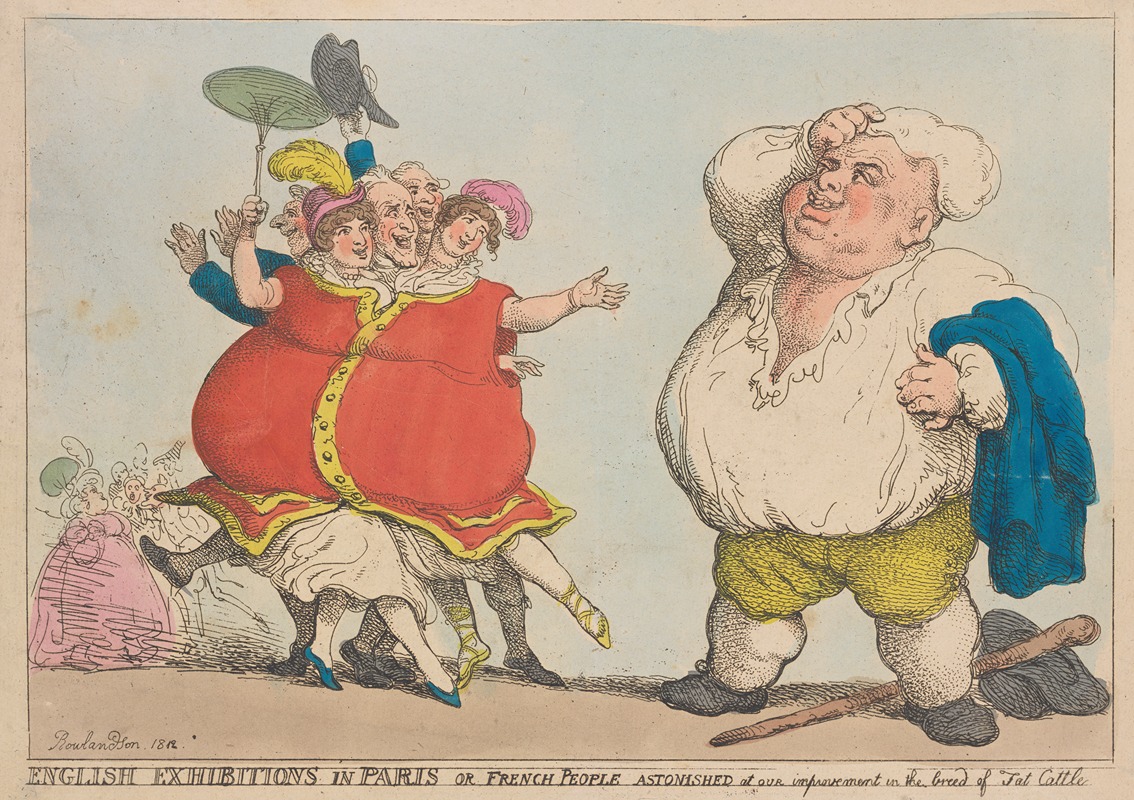 Thomas Rowlandson - English exhibitions in Paris, or French people astonished at our improvement in the breed of fat cattle