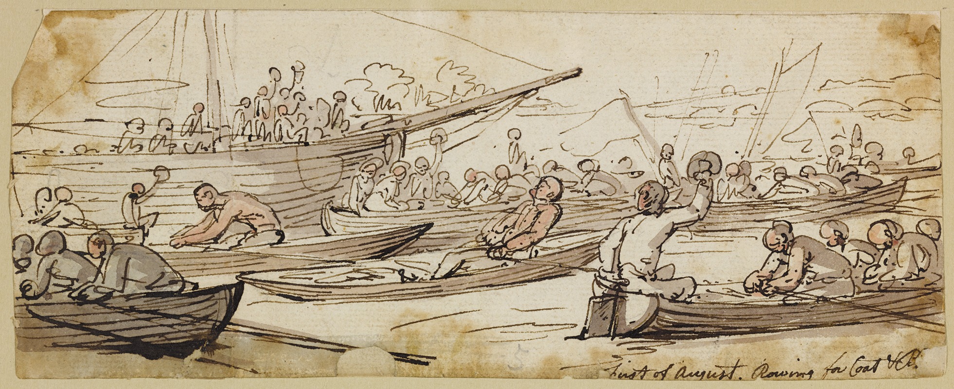 Thomas Rowlandson - First of August, rowing for coat and breeches