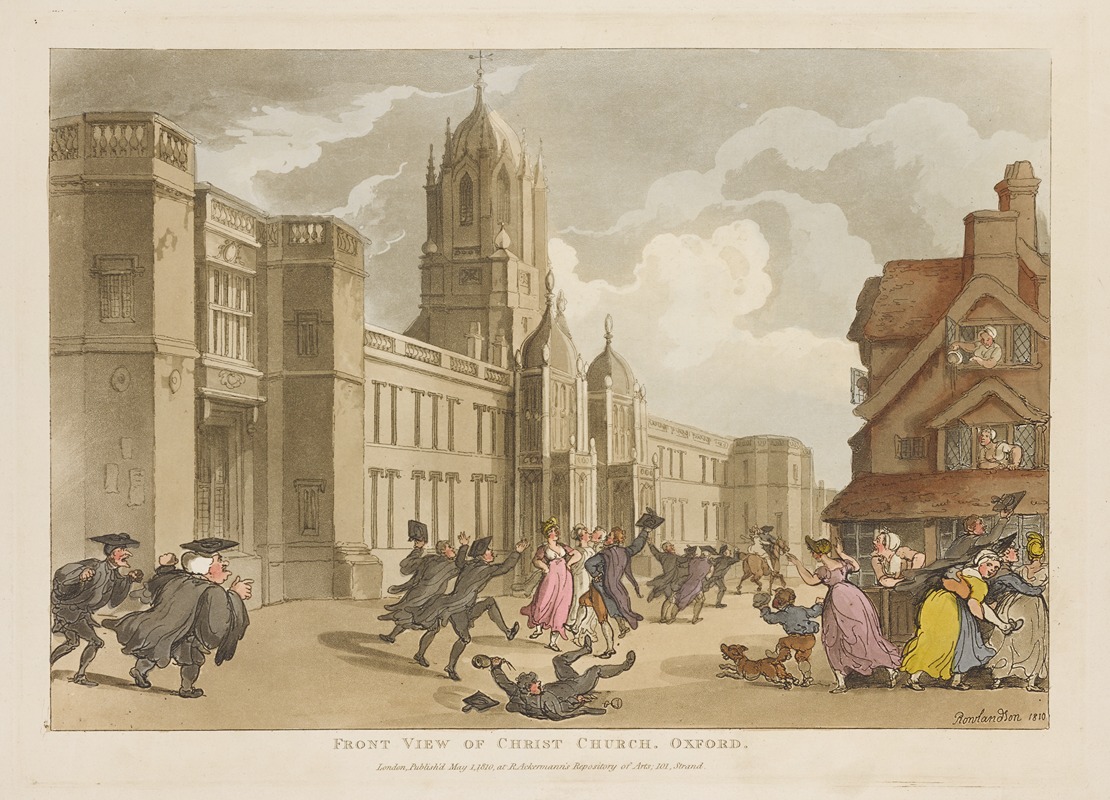 Thomas Rowlandson - Front view of Christ Church, Oxford