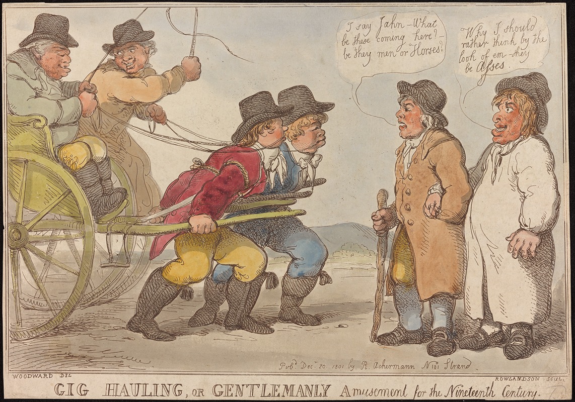 Thomas Rowlandson - Gig hauling, or gentlemanly amusement for the nineteenth century