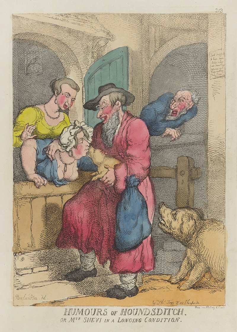 Thomas Rowlandson - Humours of Houndsditch, or Mrs. Shevi in a longing condition