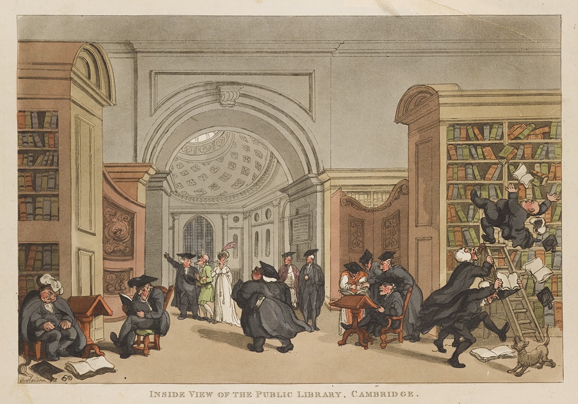 Thomas Rowlandson - Inside view of the Public Library, Cambridge