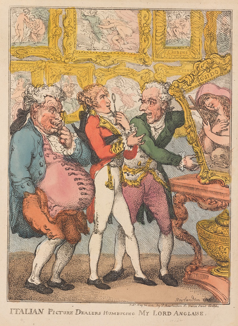 Thomas Rowlandson - Italian picture dealers humbuging my Lord Anglaise