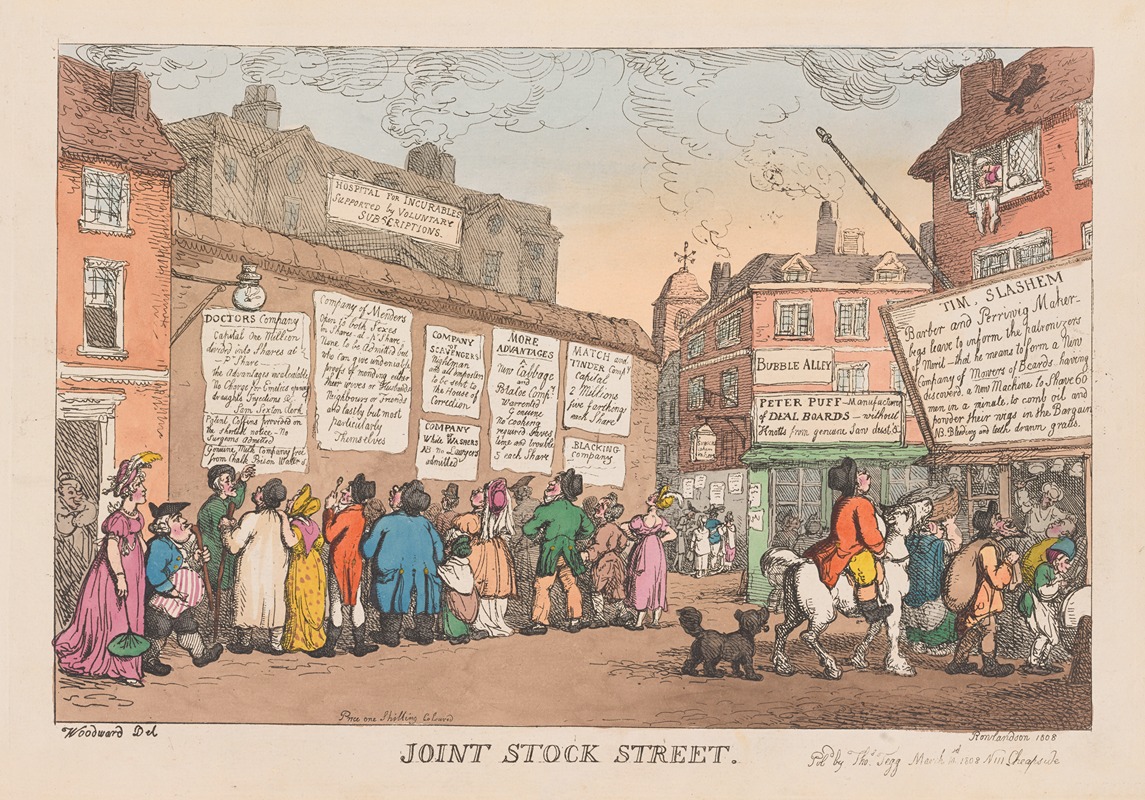 Thomas Rowlandson - Joint stock street