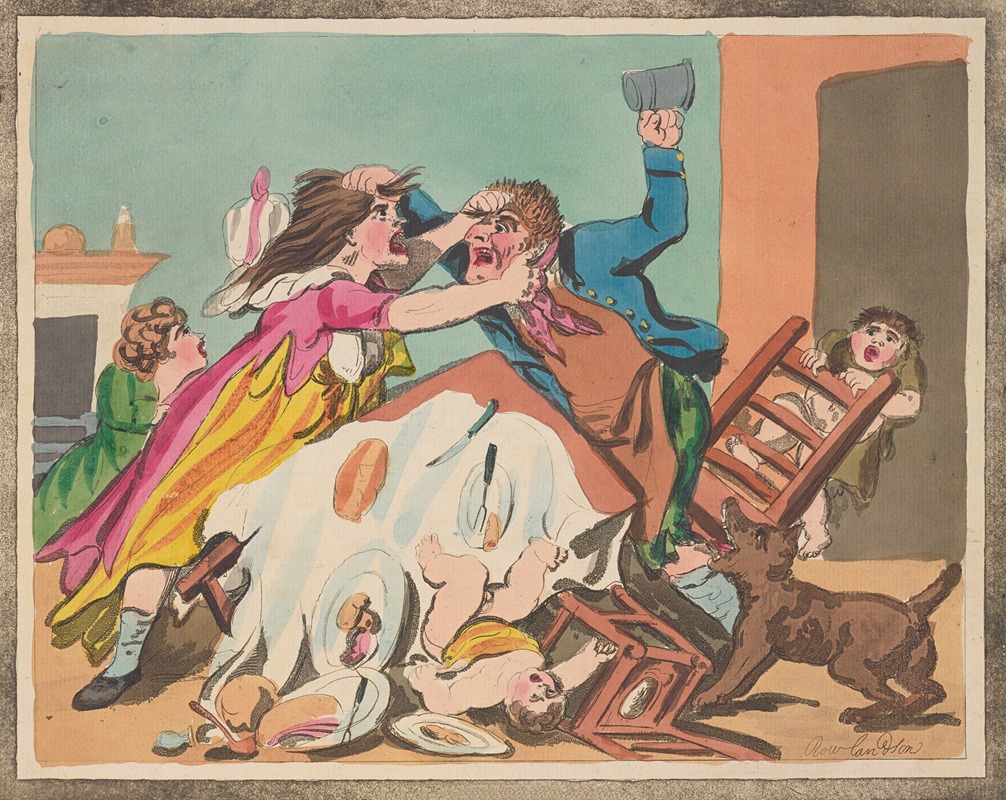 Thomas Rowlandson - Miseries of wedlock; The tables turned