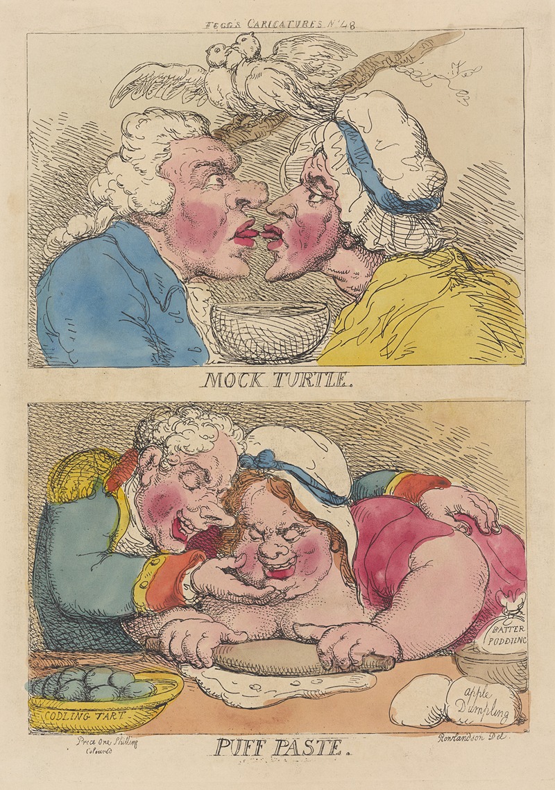 Thomas Rowlandson - Mock turtle. Puff paste