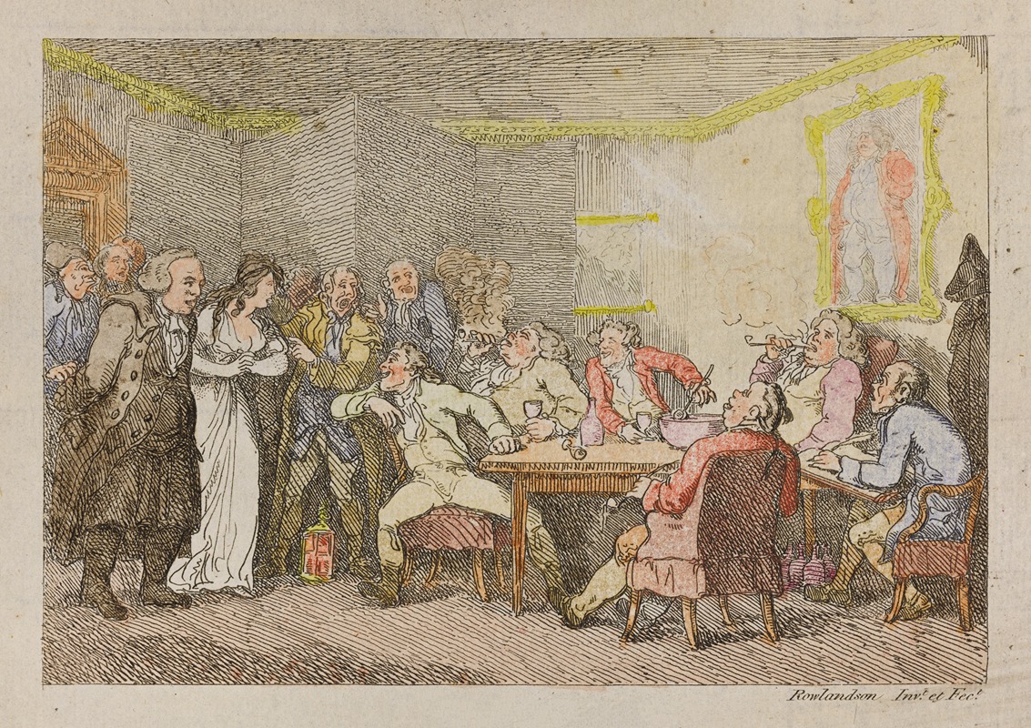 Thomas Rowlandson - Parson Adams & Fanny examined as culprits before the country Justice