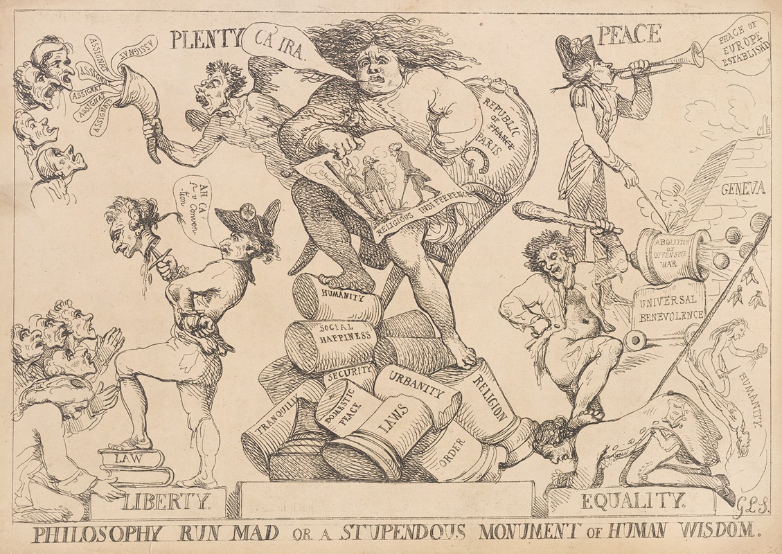 Thomas Rowlandson - Philosophy run mad or a stupendous monument of human wisdom