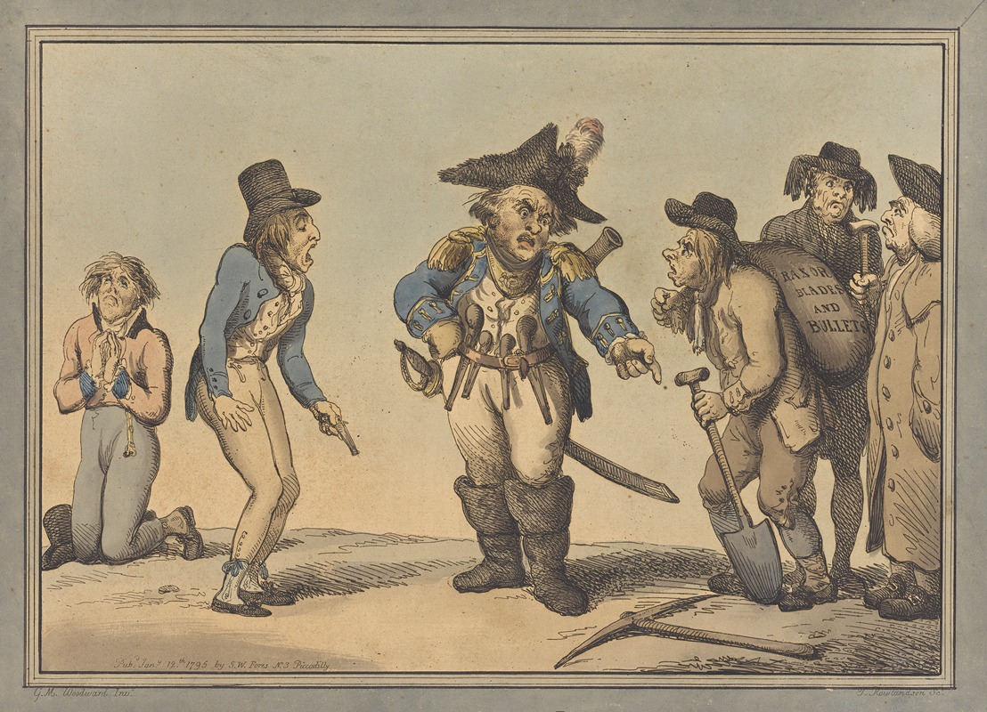 Thomas Rowlandson - Preparing for a duel