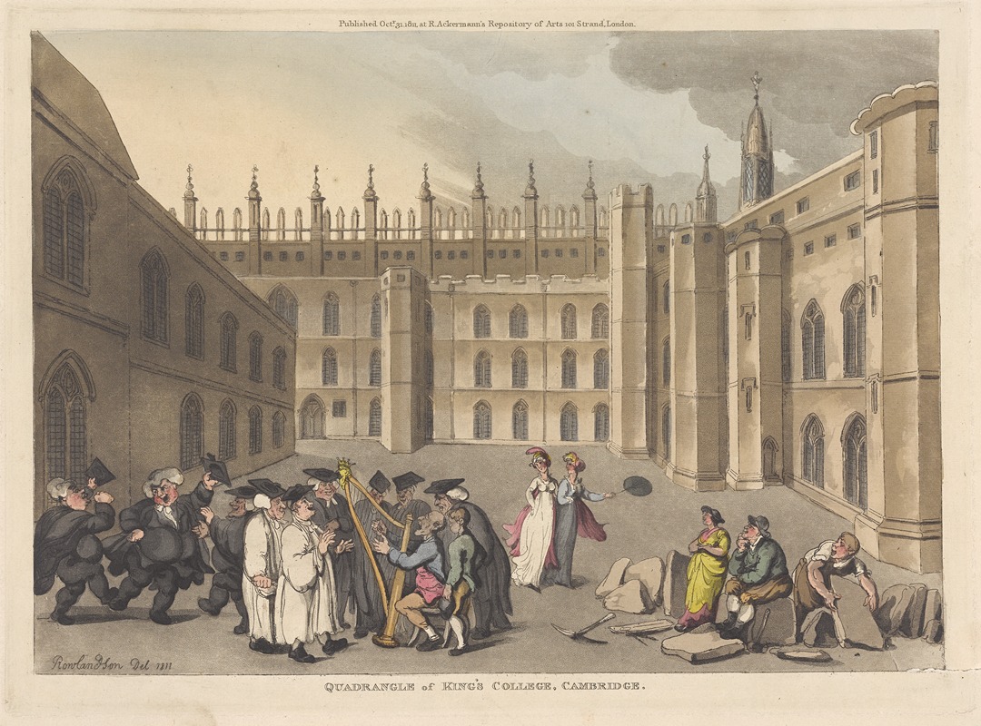 Thomas Rowlandson - Quadrangle of King’s College, Cambridge