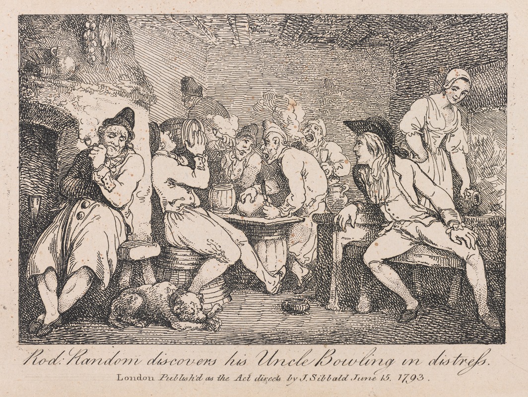 Thomas Rowlandson - Rod; Random discovers his Uncle Bowling in distress