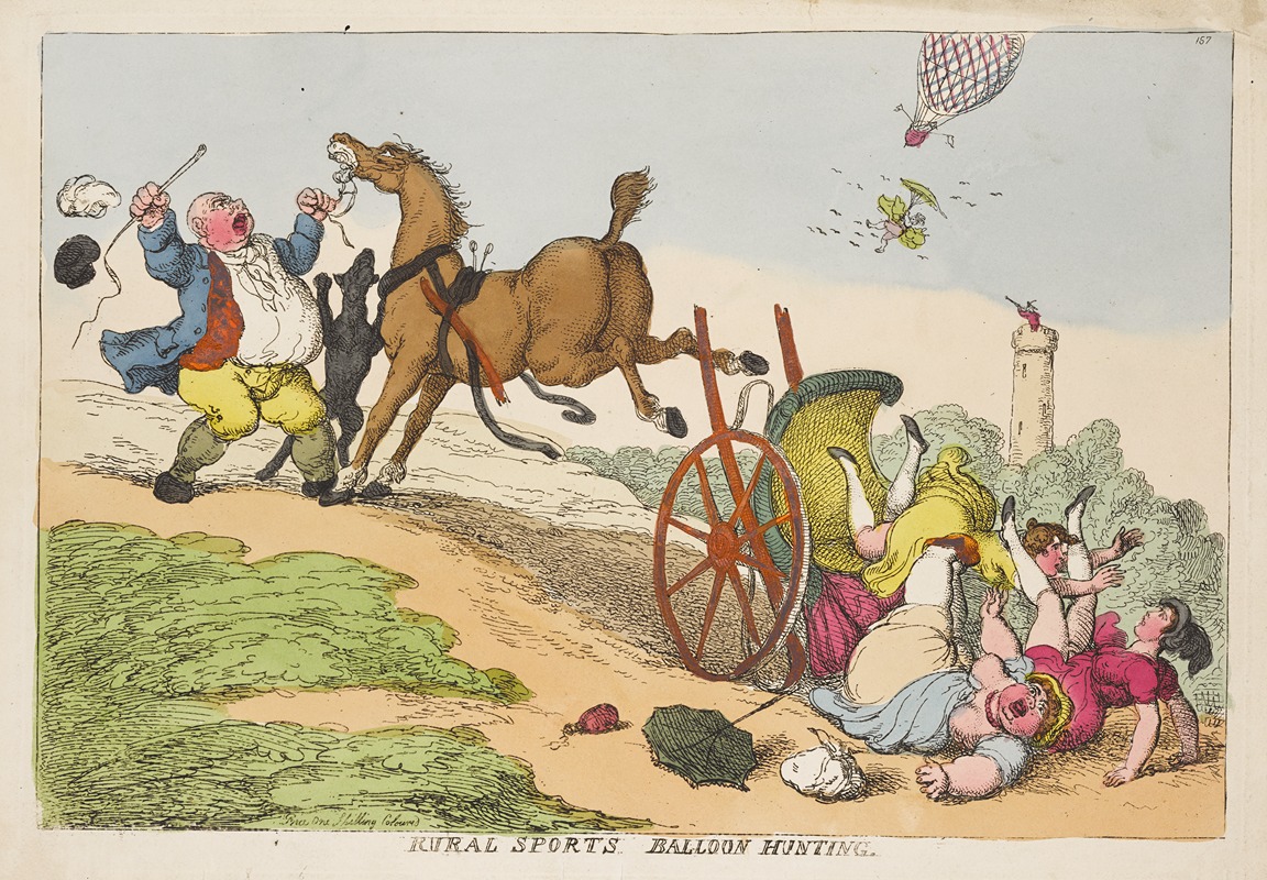 Thomas Rowlandson - Rural sports. Balloon hunting