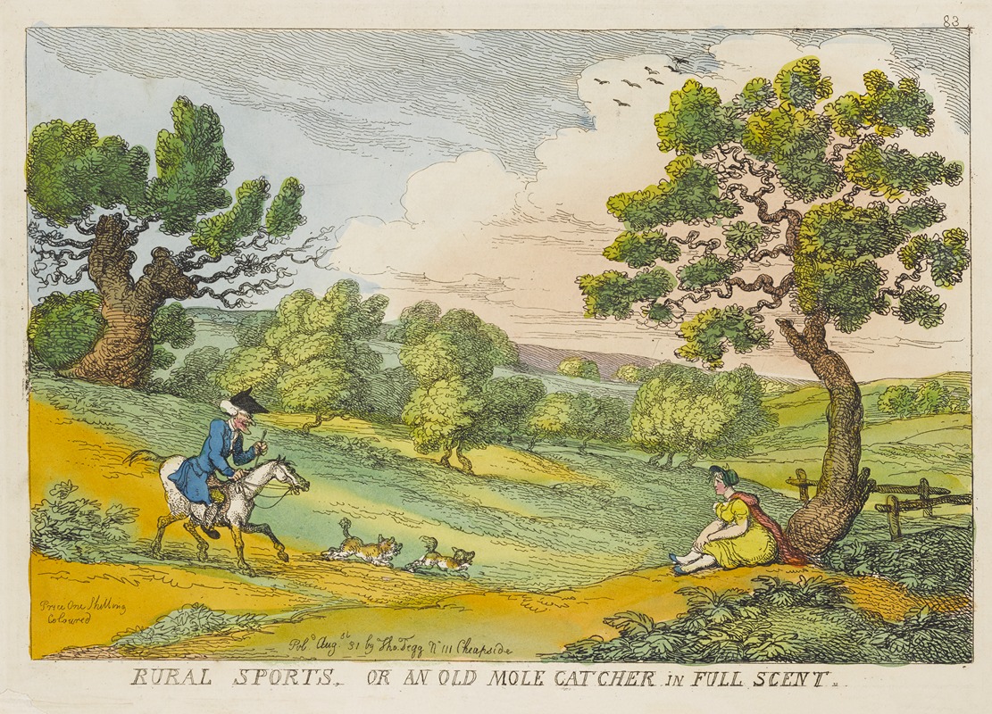 Thomas Rowlandson - Rural sports. Or an old mole catcher in full scent