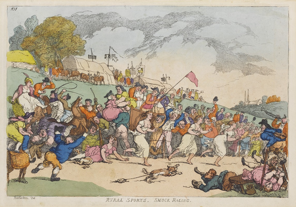 Thomas Rowlandson - Rural sports. Smock racing