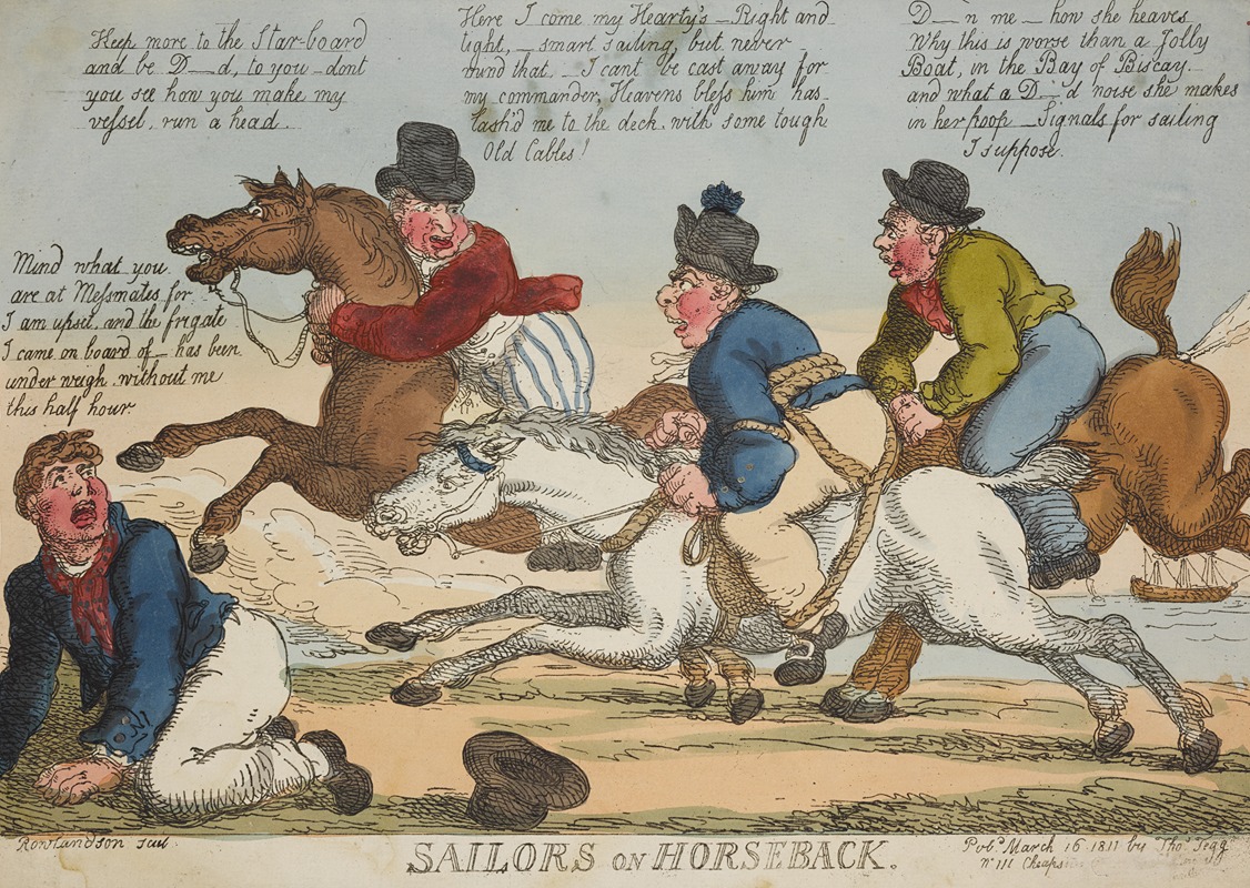 Thomas Rowlandson - Sailors on horseback