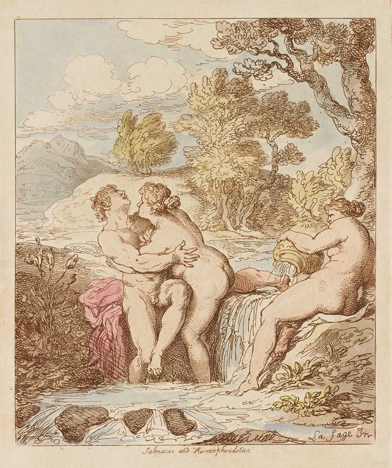 Thomas Rowlandson - Salmacis and Hermaphroditus