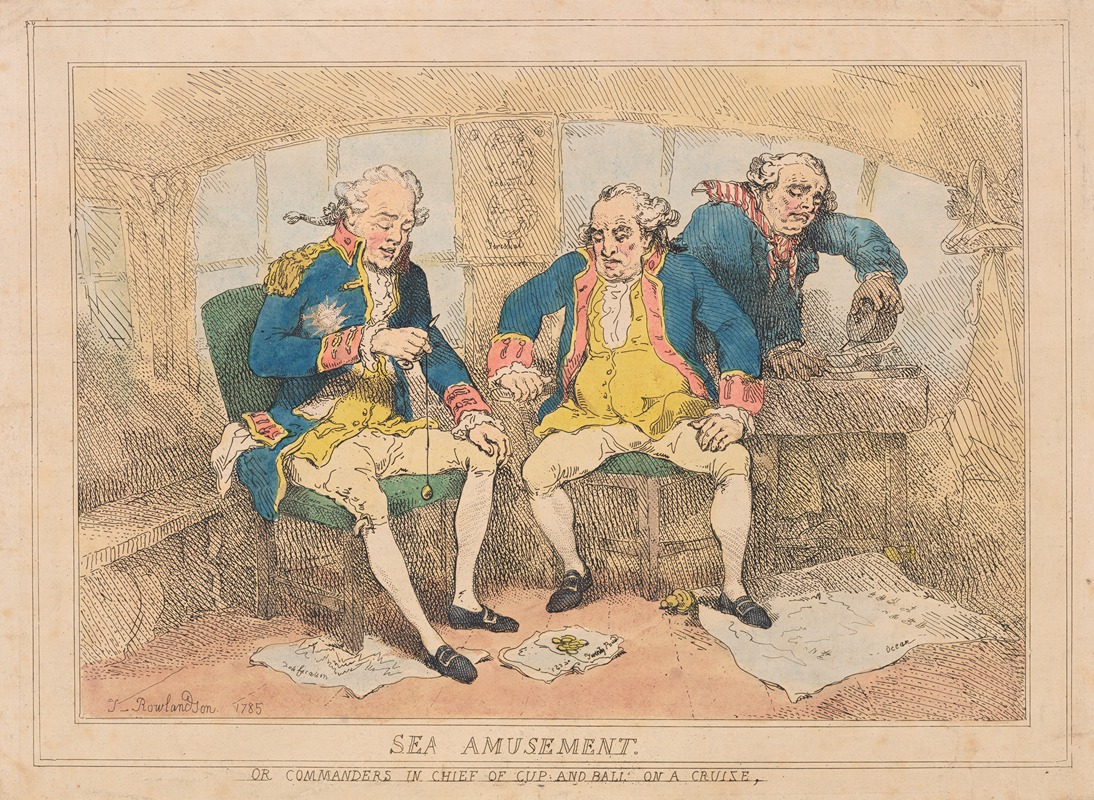 Thomas Rowlandson - Sea amusement. Or Commanders in Chief of cup and ball on a cruize