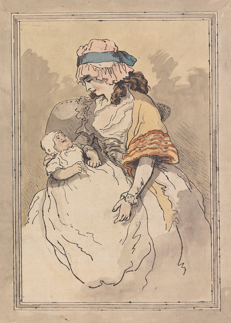 Thomas Rowlandson - Seated woman with infant