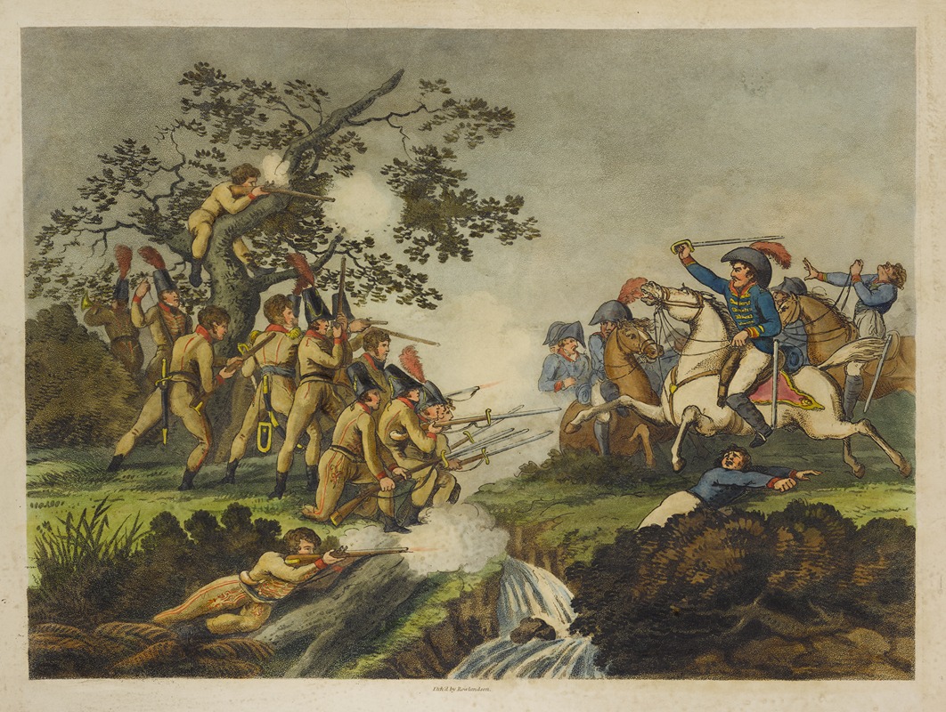 Thomas Rowlandson - Sharp-shooters attacked by cavalry