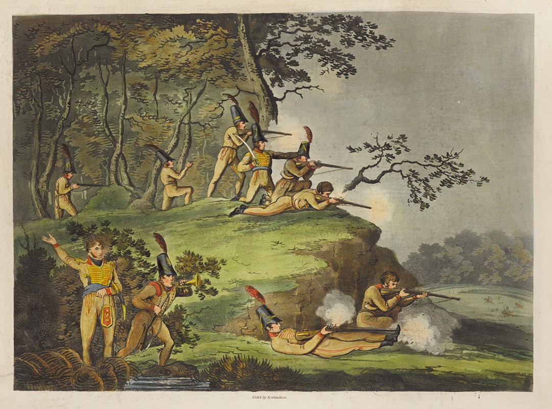 Thomas Rowlandson - Sharp-shooters firing in ambush