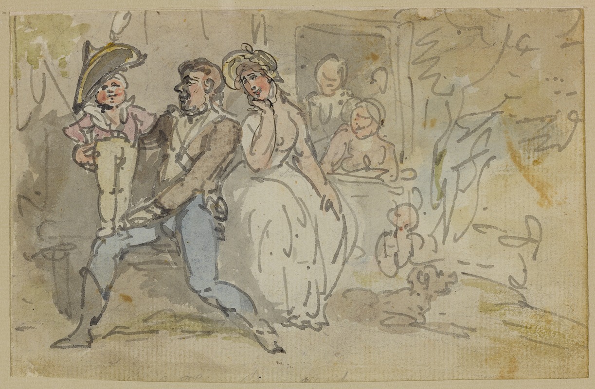 Thomas Rowlandson - Soldier with his family